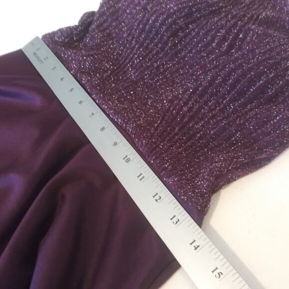 Xtraordinary women's size 9 plum metallic haltar dress - Picture 10 of 15